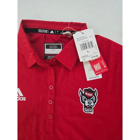 NWT Adidas Women's Large NC State Wolfpack Primegreen Golf Active Polo Shirt - Picture 2 of 3